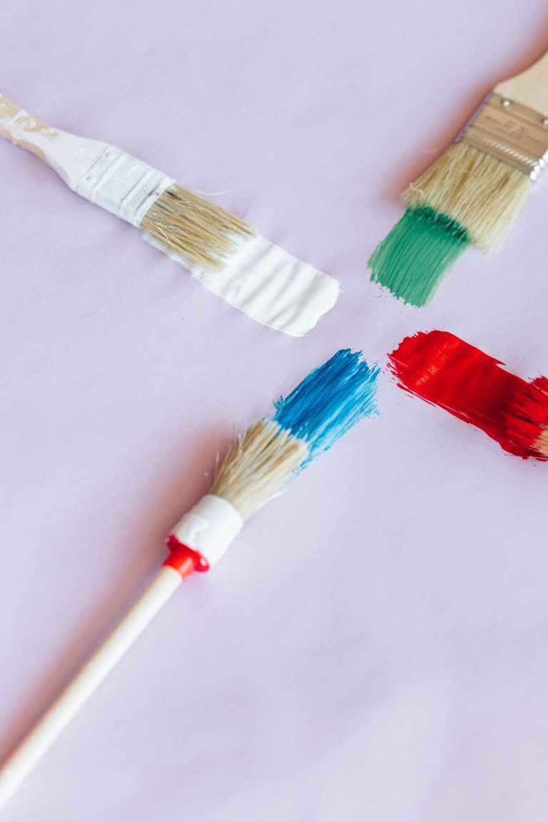 Red and White Paint Brush